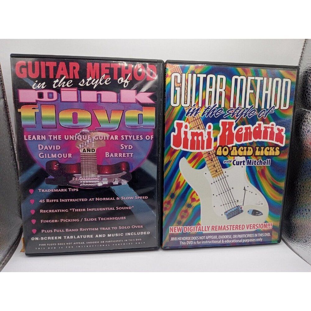 (2) Guitar Method in the Style of Jimi Hendrix & Pink Floyd Instructional DVD's
